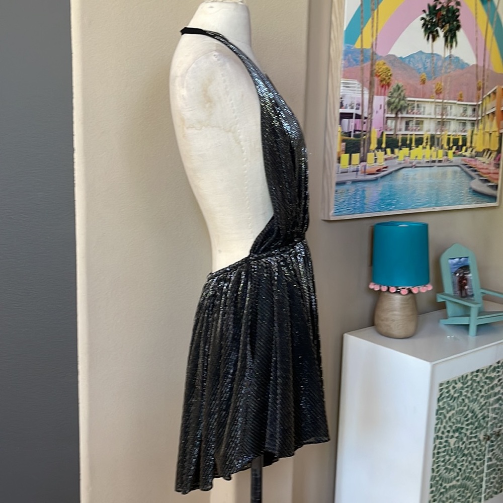 Trisha wore in NYC - SAINT LAURENT Paris Open Back Halter Dress - Picture 8 of 14
